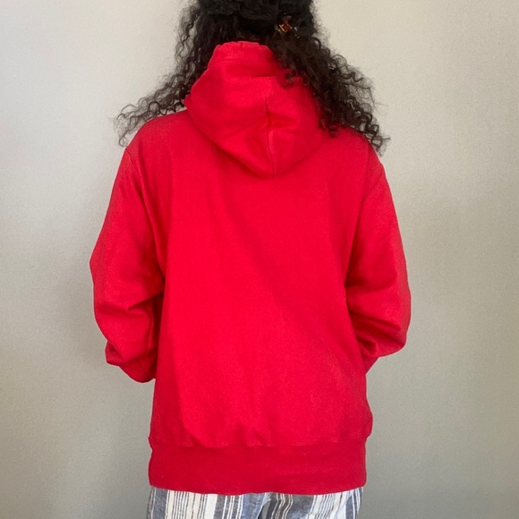 Vintage Champion Reverse Weave Ruby Red hoodie sweatshirt Size Medium - Picture 5 of 15